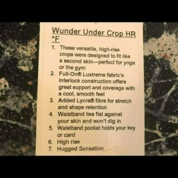 Lululemon Wunder Under High Rise Crop Spring Bloom Floral, Size 6 New - Picture 5 of 5